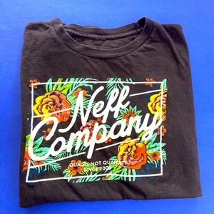 Neff Company Floral/Tropical Print Black Unisex Tshirt SZ M